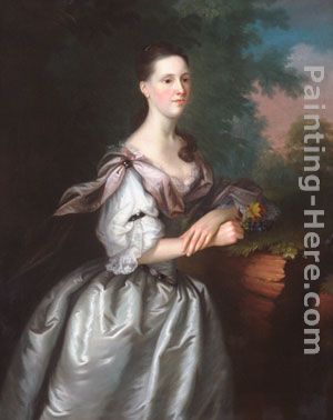 Mrs. Samuel Cutts painting - Joseph Blackburn Mrs. Samuel Cutts art painting